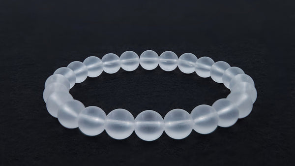 Matte White Crystal Quartz Bracelet